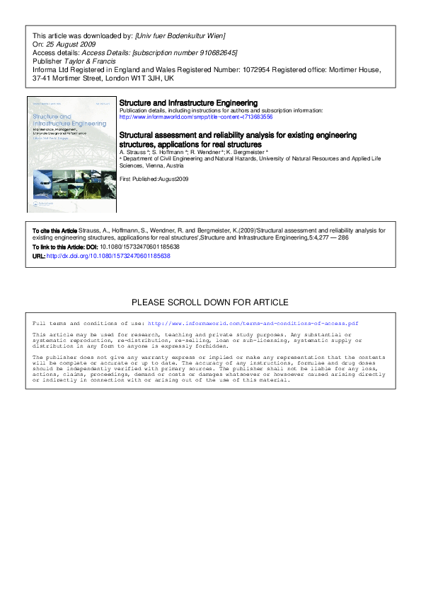 (PDF) Structural assessment and reliability analysis for existing ...