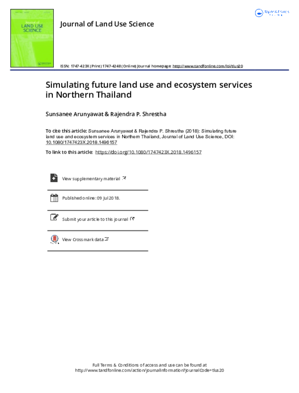 (PDF) Simulating future land use and ecosystem services in Northern ...