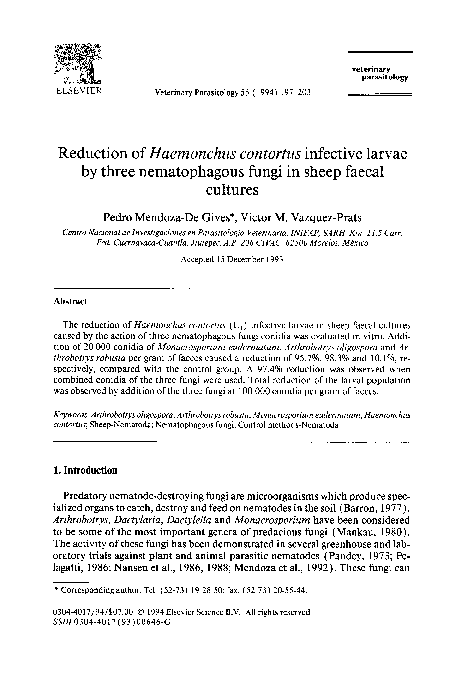 (PDF) Reduction of Haemonchus contortus infective larvae by ...