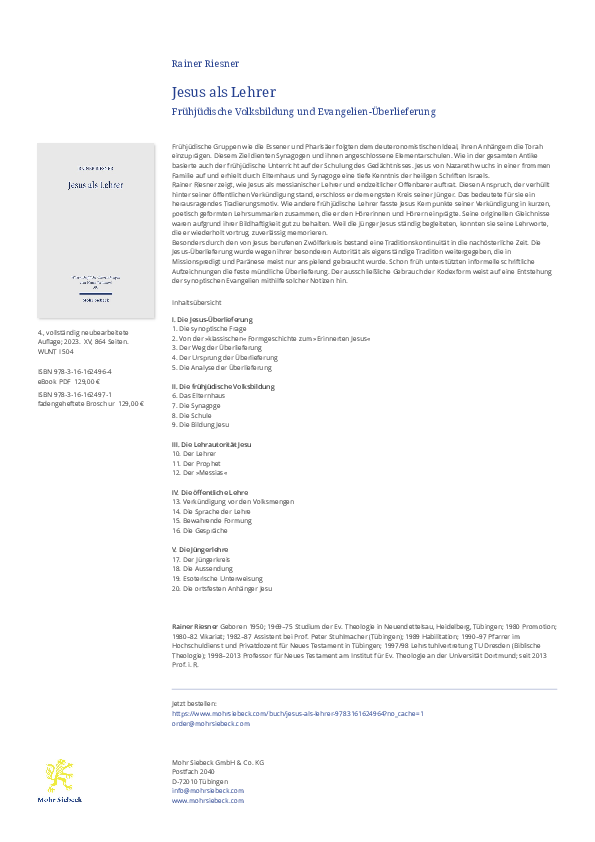 (PDF) Jesus als Lehrer