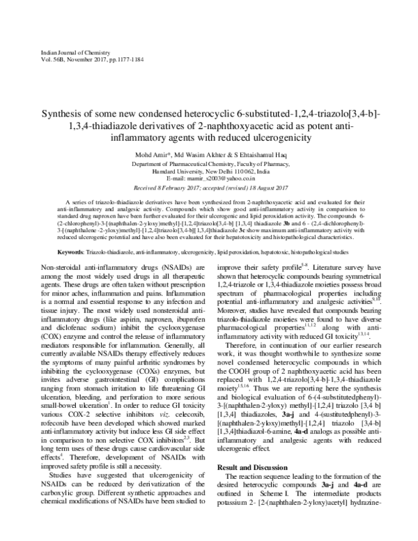 (PDF) Synthesis of some new condensed heterocyclic 6-substituted-1,2,4 ...