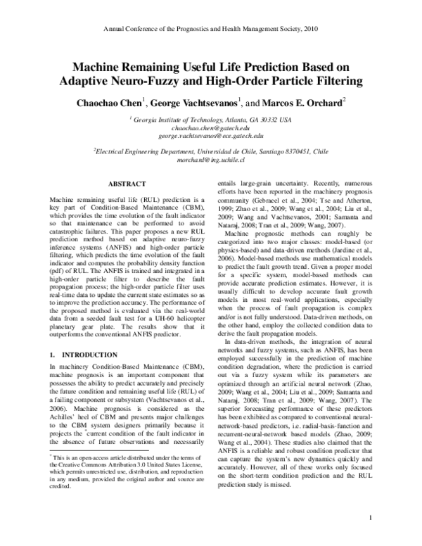 (PDF) Machine Remaining Useful Life Prediction Based on Adaptive Neuro ...