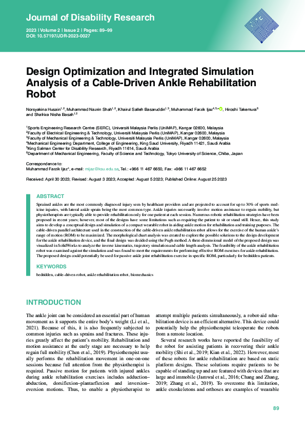 (PDF) Design Optimization and Integrated Simulation Analysis of a Cable ...