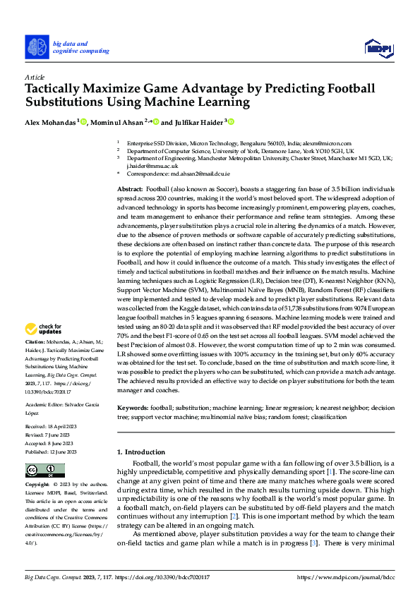 (PDF) Tactically Maximize Game Advantage by Predicting Football ...