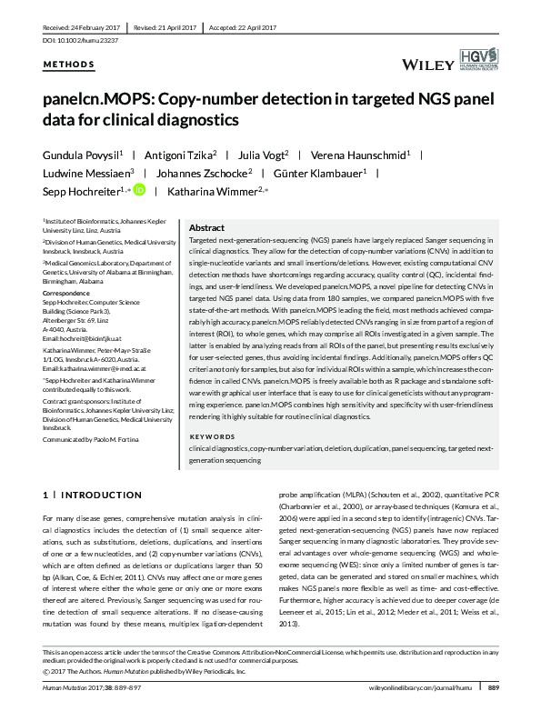 (PDF) panelcn.MOPS: Copy-number detection in targeted NGS panel data ...