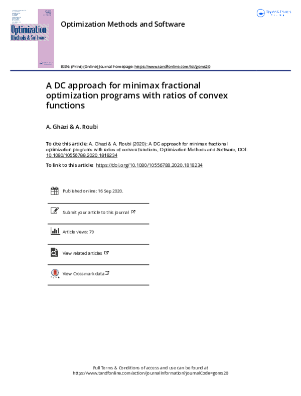 (PDF) A DC approach for minimax fractional optimization programs with ...
