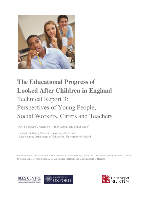 (PDF) The Educational Progress of Looked After Children in England ...