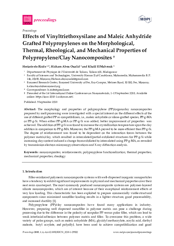 (PDF) Effects of Vinyltriethoxysilane and Maleic Anhydride Grafted ...
