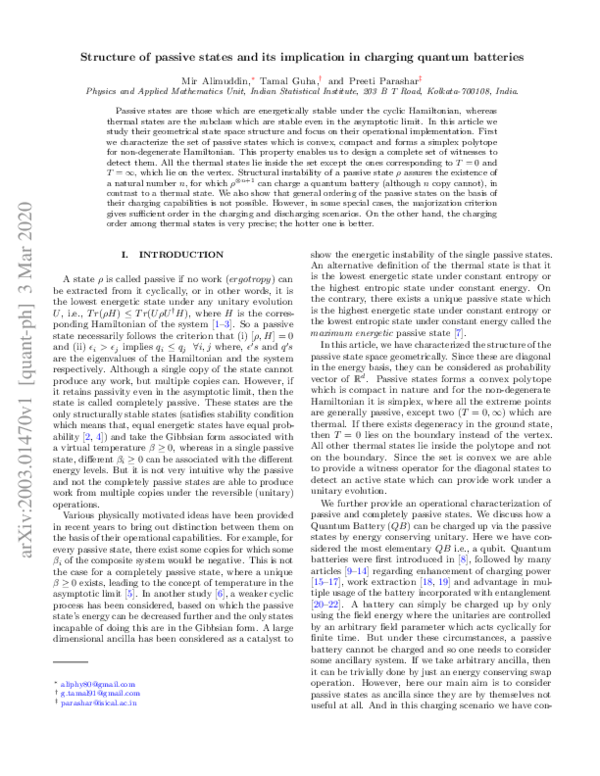 (PDF) Structure of passive states and its implication in charging ...