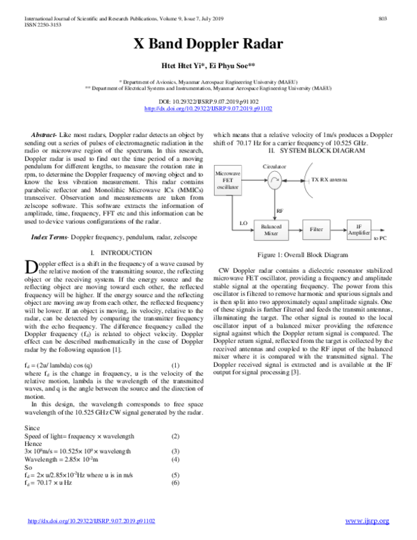 (PDF) X Band Doppler Radar