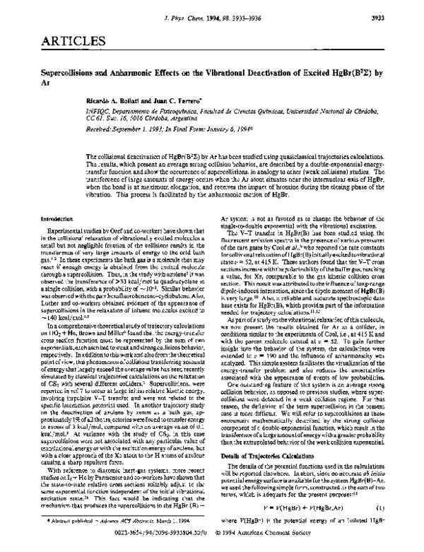 (PDF) Supercollisions and Anharmonic Effects on the Vibrational ...