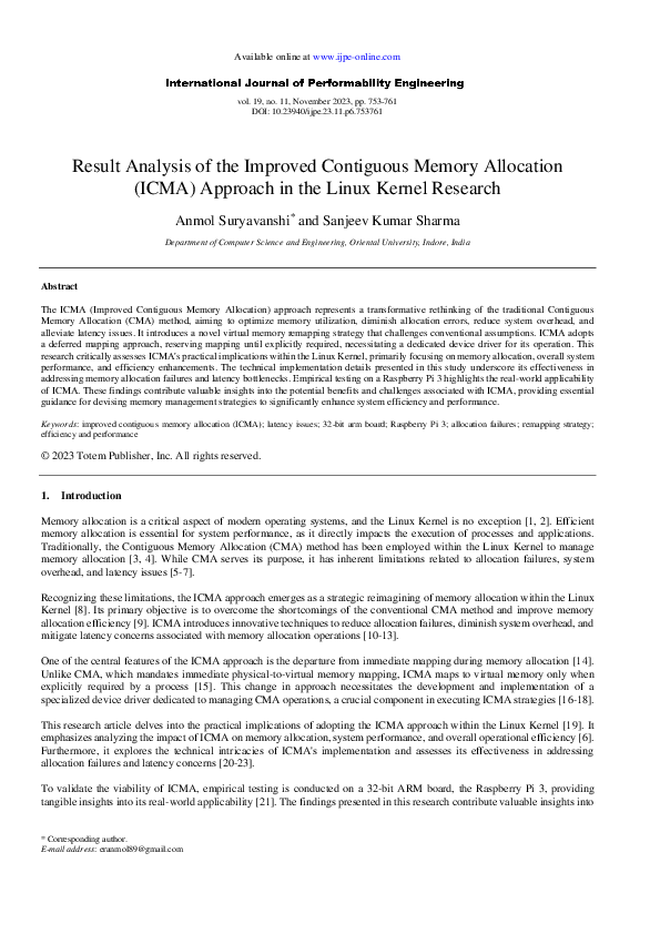 (PDF) Result Analysis of the Improved Contiguous Memory Allocation ...