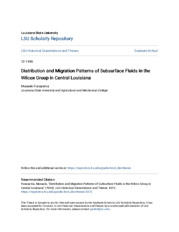 (PDF) Distribution and Migration Patterns of Subsurface Fluids in the ...