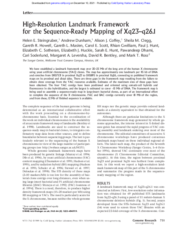 (PDF) High-Resolution Landmark Framework for the Sequence-Ready Mapping ...