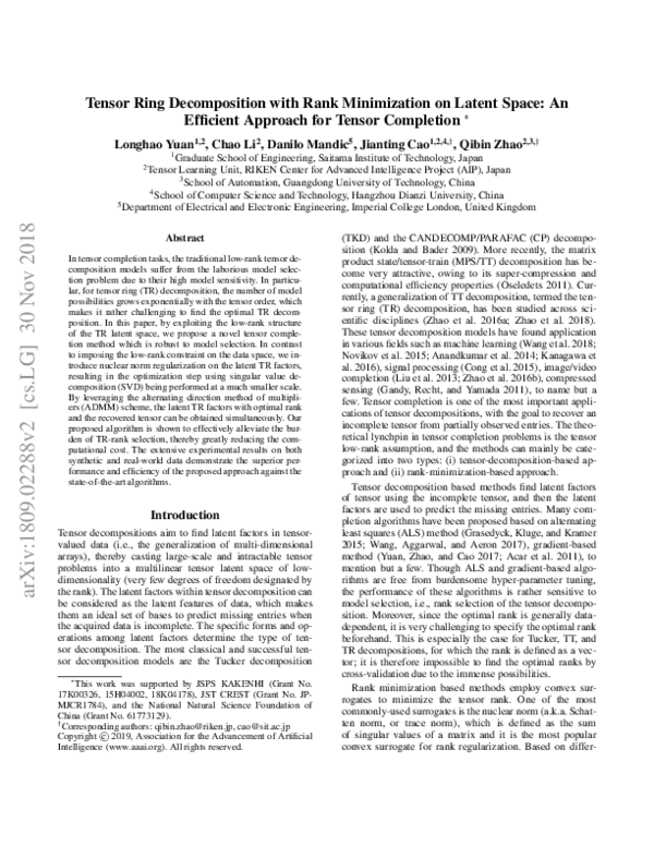 (PDF) Tensor Ring Decomposition with Rank Minimization on Latent Space ...