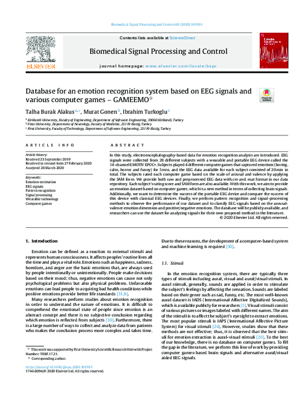(PDF) Database for an emotion recognition system based on EEG signals ...