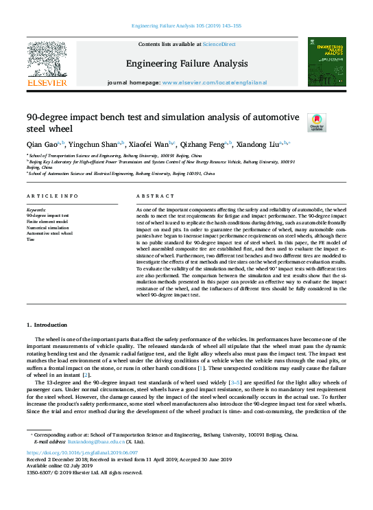 (PDF) 90-DEGREE Impact Bench Test and Simulation Analysis of Automotive ...