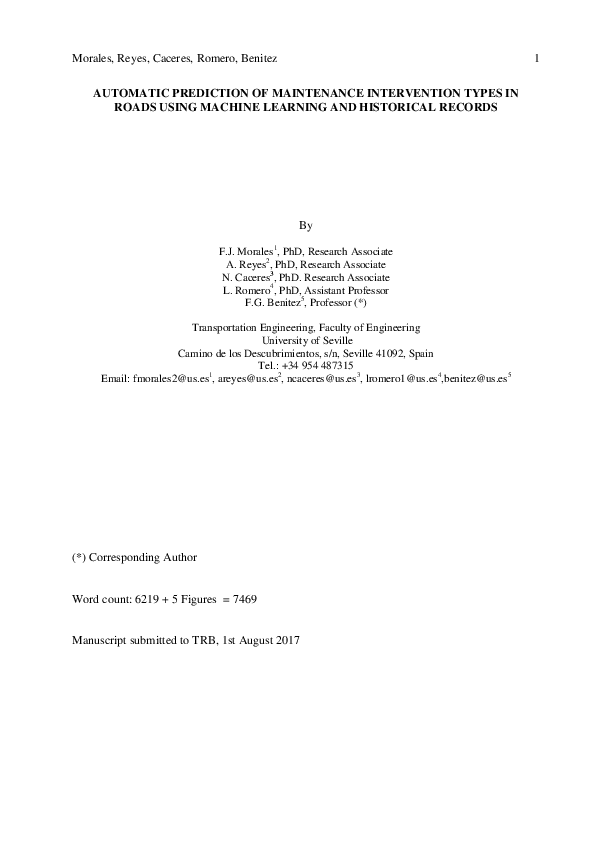 (PDF) Predictive Maintenance for Roads using ML