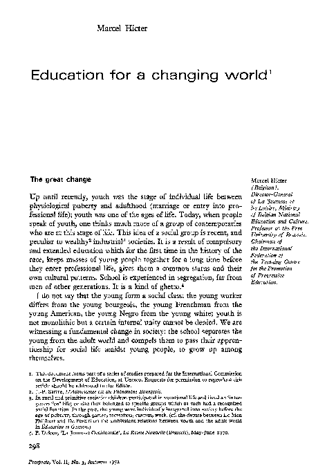 (PDF) Education for a Changing World