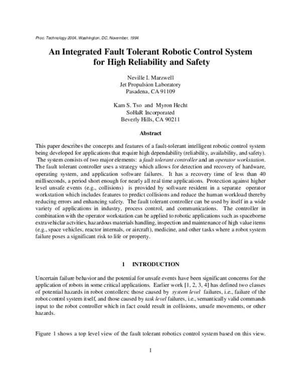 (PDF) An Integrated Fault Tolerant Robotic Controller System for High ...