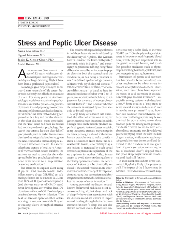 (PDF) Stress and Peptic Ulcer Disease