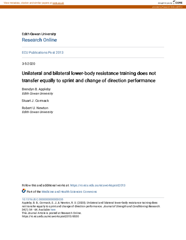 (PDF) Unilateral and Bilateral Lower-Body Resistance Training Does not ...