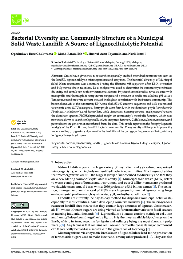 (PDF) Bacterial Diversity and Community Structure of a Municipal Solid ...