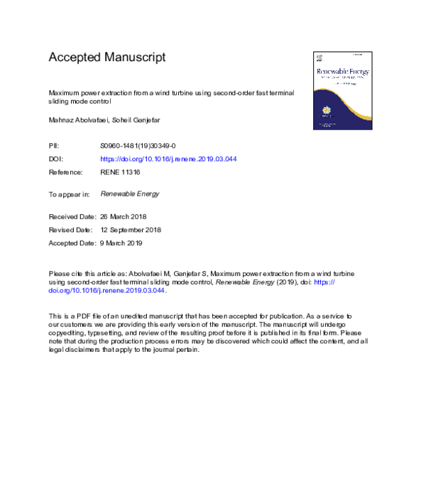 (PDF) Maximum power extraction from a wind turbine using second-order ...