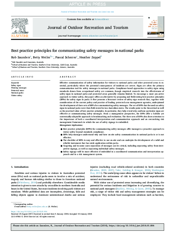 (PDF) Best practice principles for communicating safety messages in ...