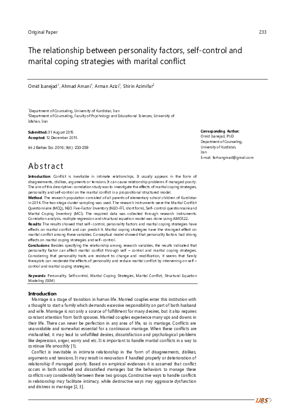 (PDF) The relationship between personality factors, self-control and ...