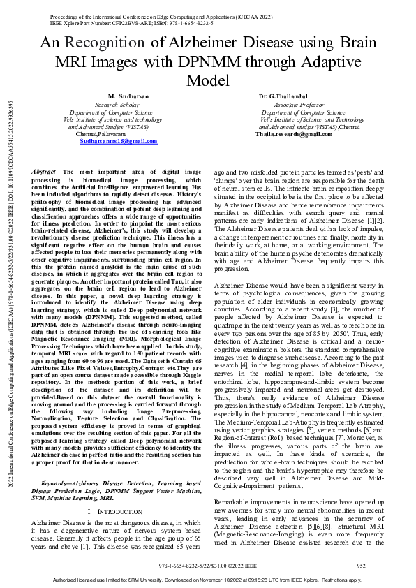 (PDF) An Recognition of Alzheimer Disease using Brain MRI Images with ...