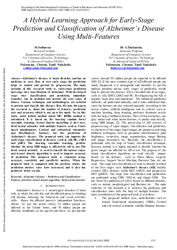 (PDF) A Hybrid Learning Approach for Early-Stage Prediction and ...