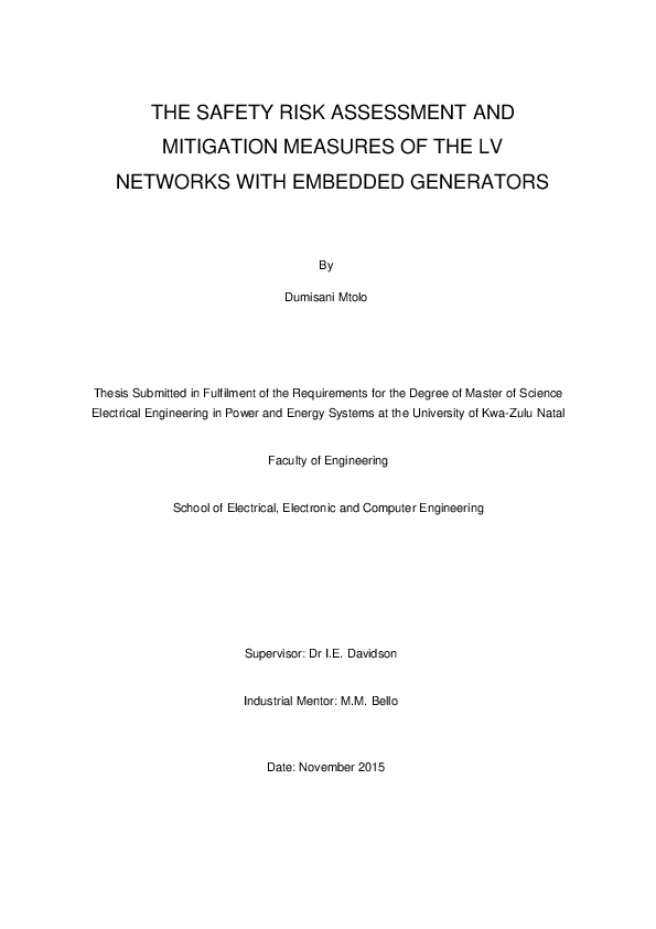 (PDF) The safety risk assessment and mitigation measures of the LV ...