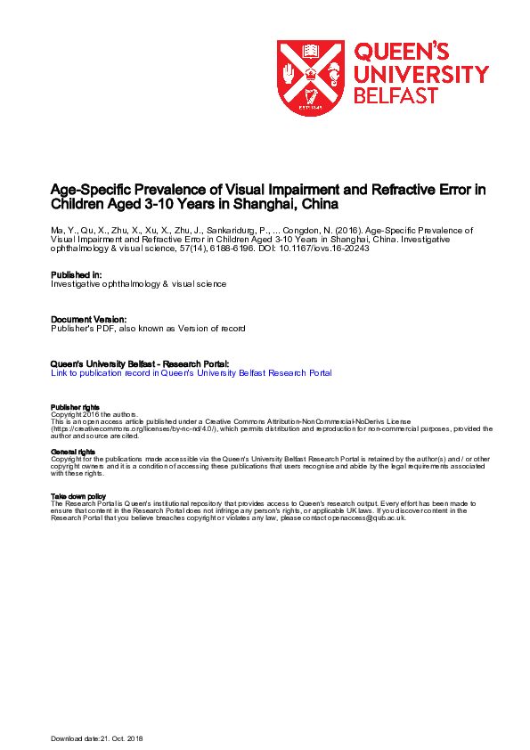 (PDF) Age-Specific Prevalence of Visual Impairment and Refractive Error ...