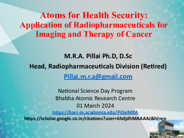 (PPT) Atoms For Health Security: Application of Radiopharmaceuticals ...