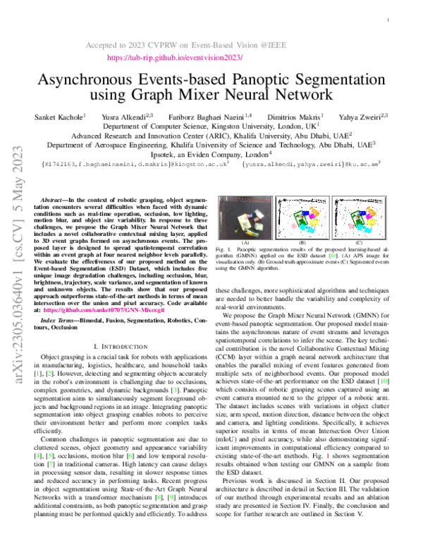 (PDF) Asynchronous Events-based Panoptic Segmentation using Graph Mixer ...