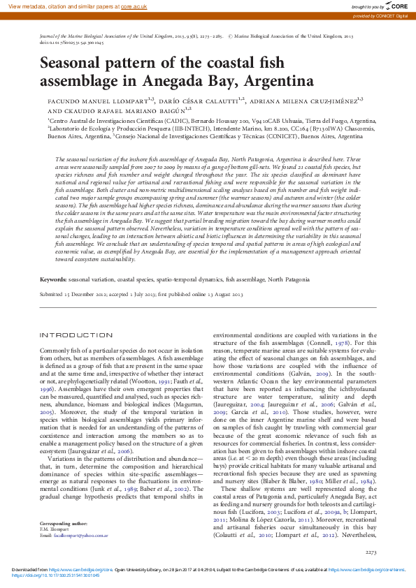 (PDF) Seasonal pattern of the coastal fish assemblage in Anegada Bay ...