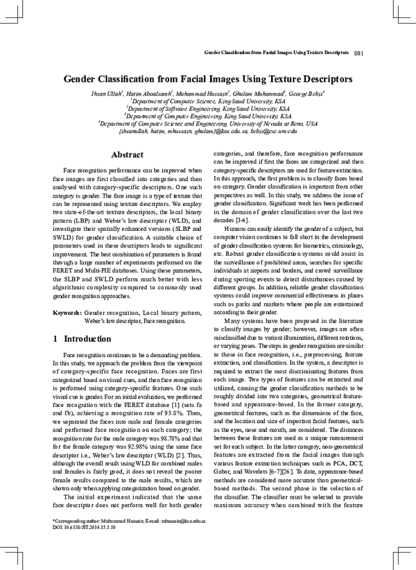 (PDF) Automatic Gender Identification from Children Facial Images Using ...