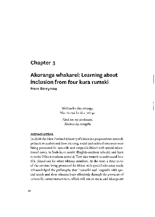 (PDF) Akoranga whakarei: Learning about inclusion from four kura rumaki