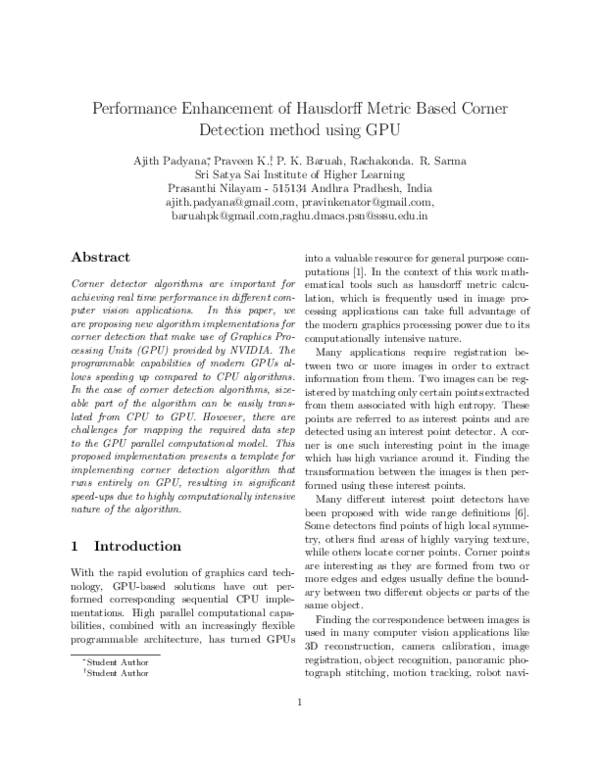 (PDF) Performance Enhancement of Hausdorff Metric Based Corner ...
