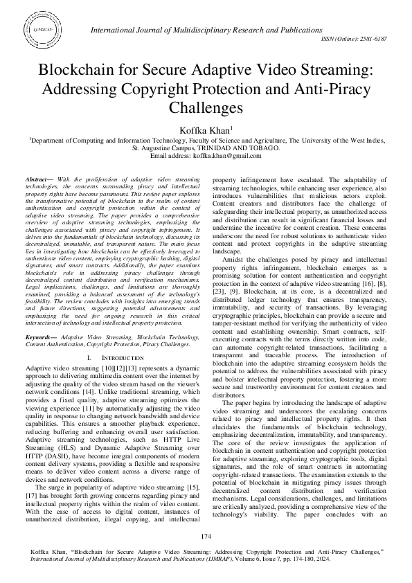 (PDF) Blockchain for Secure Adaptive Video Streaming: Addressing ...