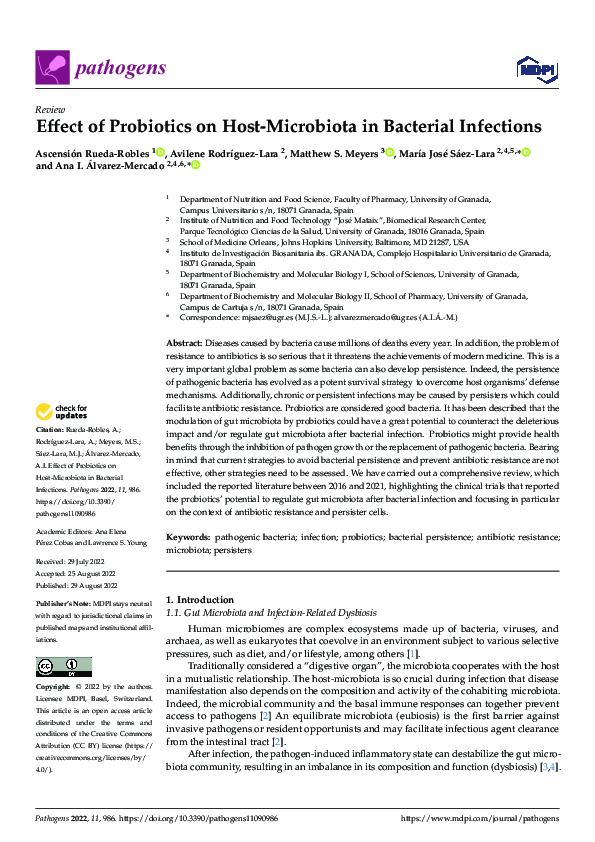 (PDF) Effect of Probiotics on Host-Microbiota in Bacterial Infections