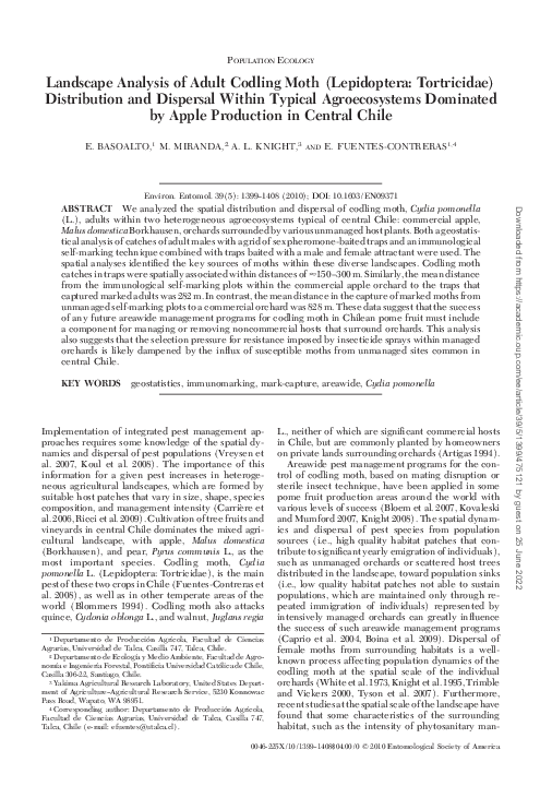 (PDF) Landscape Analysis of Adult Codling Moth (Lepidoptera ...