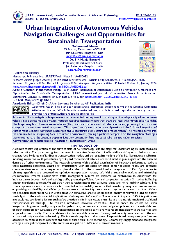 (PDF) Urban Integration of Autonomous Vehicles Navigation Challenges ...