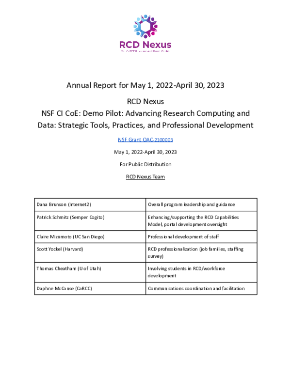 (PDF) RCD Nexus Annual Report for Project Year 2