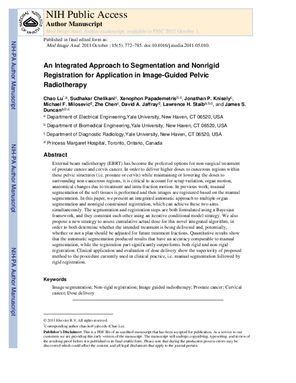 (PDF) An integrated approach to segmentation and nonrigid registration ...