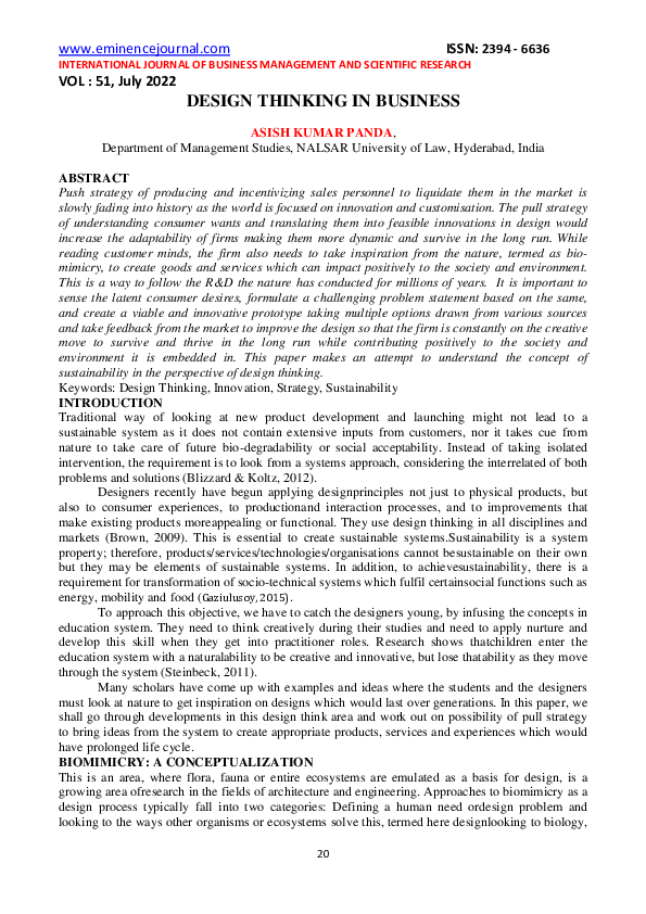 (PDF) DESIGN THINKING IN BUSINESS