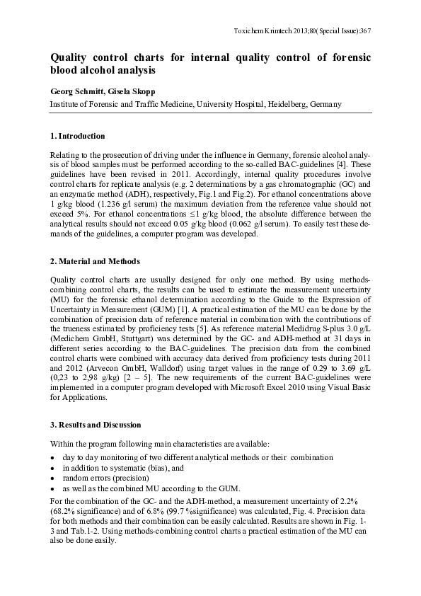 (PDF) Quality control charts for internal quality control of forensic ...