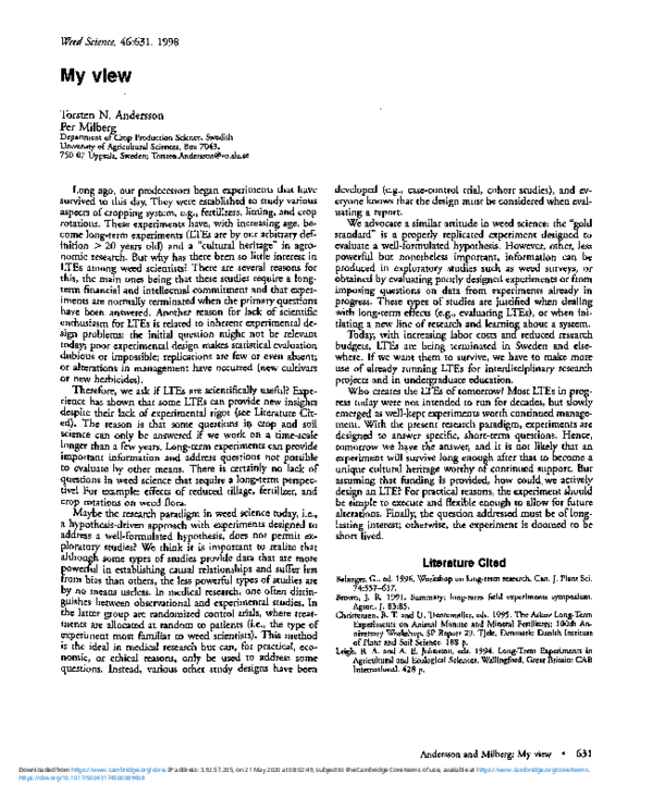 (PDF) My view