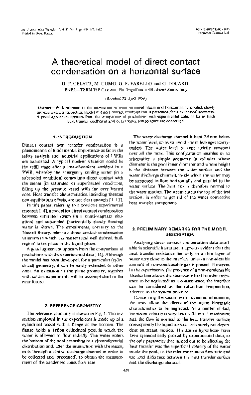 (PDF) A theoretical model of direct contact condensation on a ...